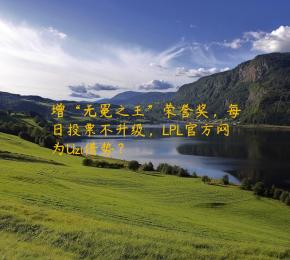增“无冕之王”荣誉奖，每日投票不升级，LPL官方网为Uzi借势？